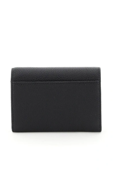 Shop Dolce & Gabbana Small Logo Plaque Compact Wallet In Black