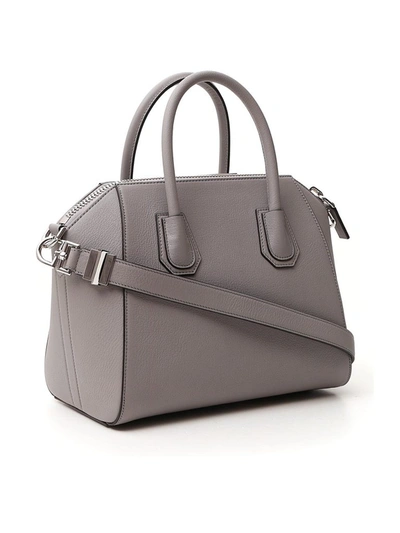 Shop Givenchy Small Antigona Tote Bag In Grey