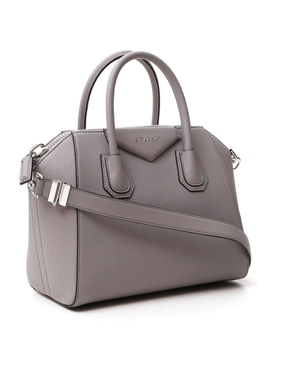 Shop Givenchy Small Antigona Tote Bag In Grey