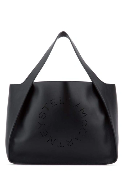 Shop Stella Mccartney Logo Tote Bag In Black