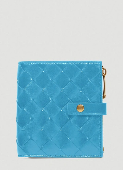 Shop Bottega Veneta Intrecciato Mini Wallet In Blue