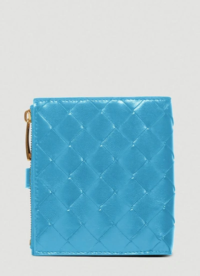 Shop Bottega Veneta Intrecciato Mini Wallet In Blue