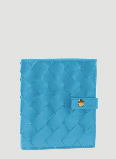 Shop Bottega Veneta Intrecciato Mini Wallet In Blue