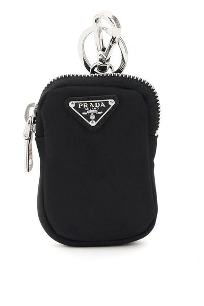 Shop Prada Logo Plaque Mini Pouch In Black