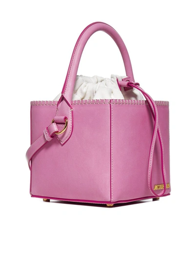 Shop Jacquemus Le Seau Carré Cube Shoulder Bag In Pink
