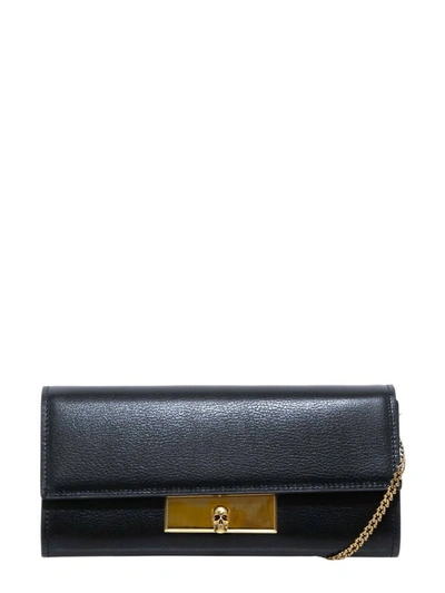 Shop Alexander Mcqueen Skull Chain Wallet In Black