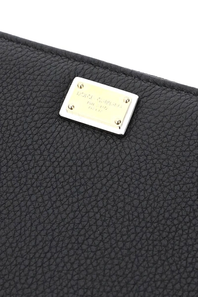 Shop Dolce & Gabbana Logo Plaque Zipped Wallet In Black