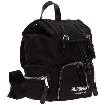 Shop Burberry Logo Printed Backpack In Black