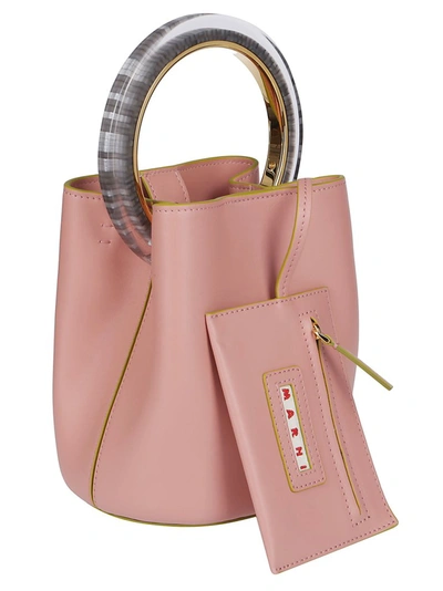 Shop Marni Pannier Bucket Bag In Pink