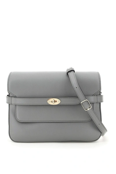 Shop Mulberry Belted Bayswater Satchel Bag In Grey