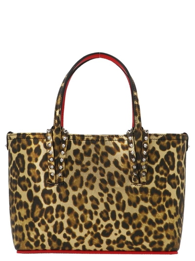 Shop Christian Louboutin Leopard Print Mini Shopping Bag In Multi