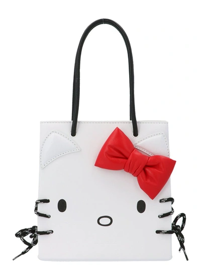 Shop Balenciaga Hello Kitty Top Handle Handbag In White