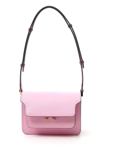 Shop Marni Trunk Mini Shoulder Bag In Pink