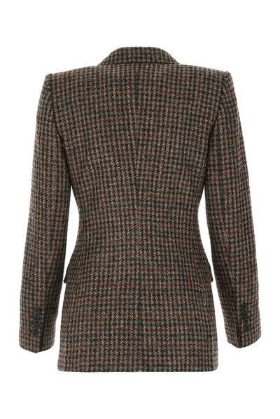 Shop Dolce & Gabbana Houndstooth Tweed Blazer In Multi