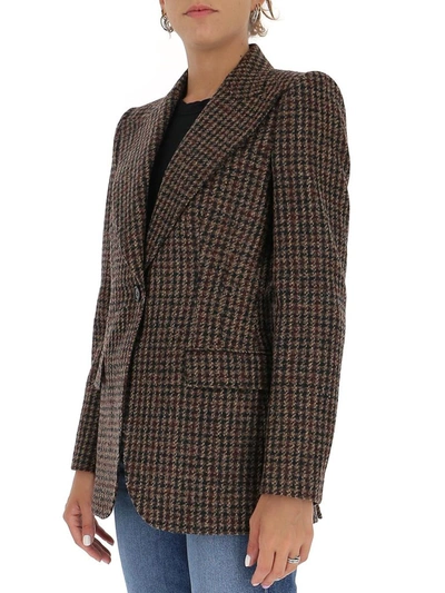 Shop Dolce & Gabbana Houndstooth Tweed Blazer In Multi