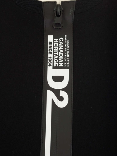 Shop Dsquared2 Logo Tape Zipped Tank Top In Black