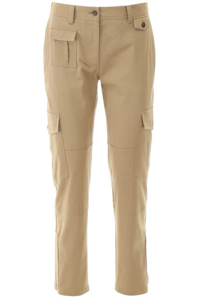 Shop Dolce & Gabbana Tapered Cargo Trousers In Beige