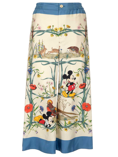 Shop Gucci X Disney Mickey Mouse Printed Pyjama Pants In Multi