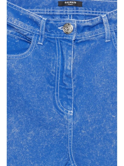 Shop Balmain Boyfriend Denim Jeans In Blue