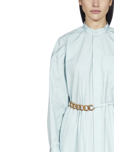 Shop Givenchy Chain Belt Shirt Dress In Blue