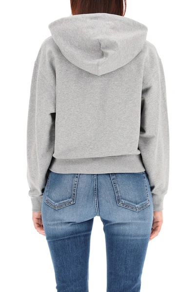 Shop Kenzo Tiger Flock Boxy Hoodie In Grey