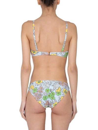 Shop Tory Burch Floral Printed Ring Bikini Top In Multi