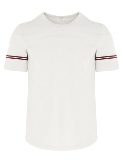 Shop Saint Laurent 50s Signature Destroyed T In White