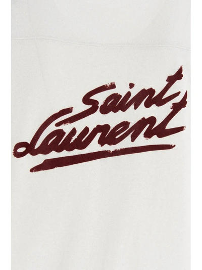 Shop Saint Laurent 50s Signature Destroyed T In White