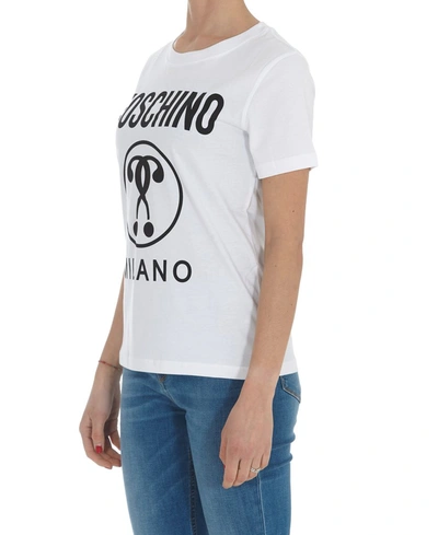 Shop Moschino Logo Print T In White