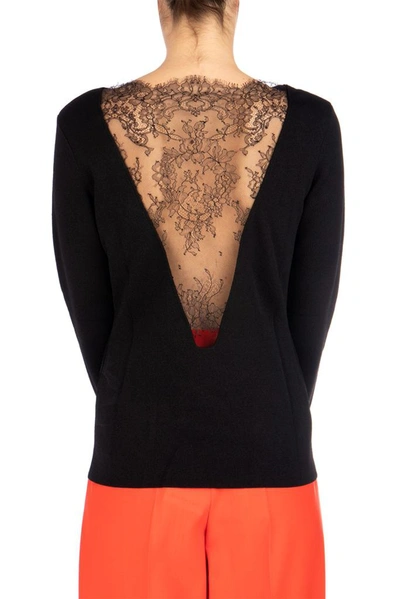 Shop Givenchy Lace Back Pullover In Black
