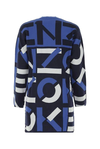 Shop Kenzo Sport Monogram Jacquard Dress In Blue