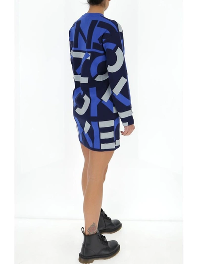 Shop Kenzo Sport Monogram Jacquard Dress In Blue