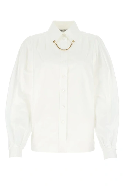 Shop Givenchy Chain Collar Shirt In White