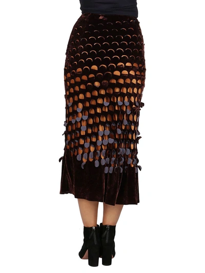 Shop Maison Margiela High Waist Midi Skirt In Brown