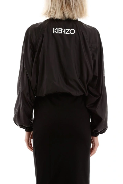 Shop Kenzo Logo Windbreaker In Black