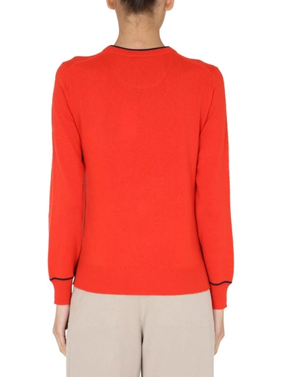 Shop Tory Burch Contrast Trim Pullover In Red