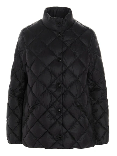Shop Burberry Diamond Quilted Down Jacket In Black