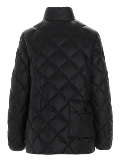Shop Burberry Diamond Quilted Down Jacket In Black