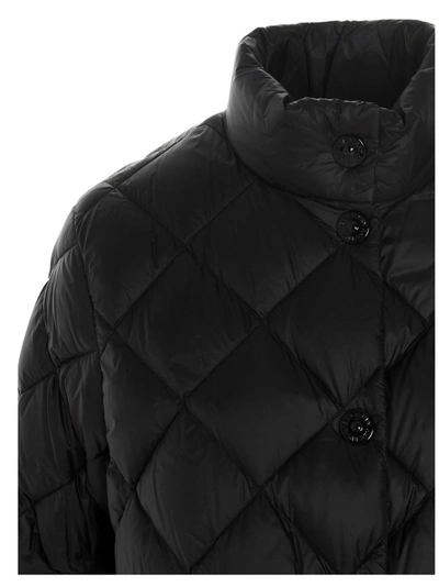 Shop Burberry Diamond Quilted Down Jacket In Black