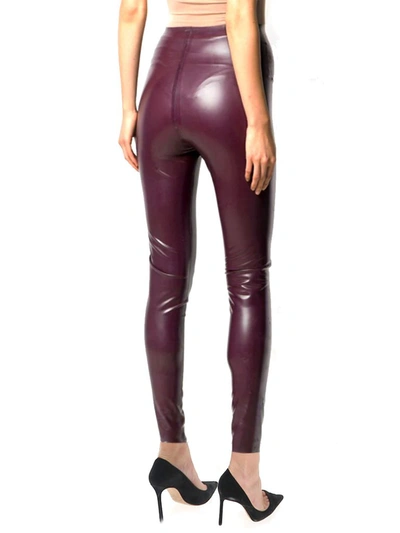 Shop Saint Laurent High Waisted Leggings In Red