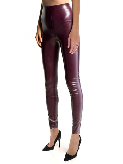 Shop Saint Laurent High Waisted Leggings In Red