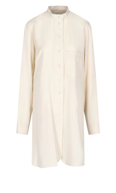 Shop Lemaire Buttoned Shirt Dress In White
