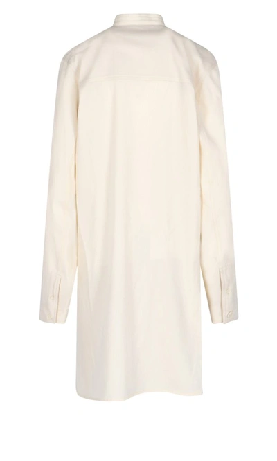 Shop Lemaire Buttoned Shirt Dress In White