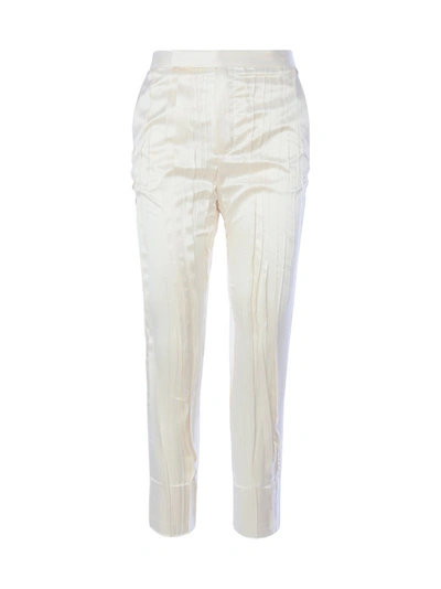 Shop Saint Laurent Pleated Slim In White