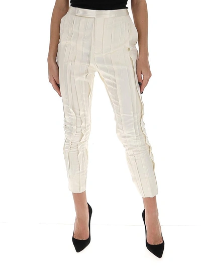 Shop Saint Laurent Pleated Slim In White