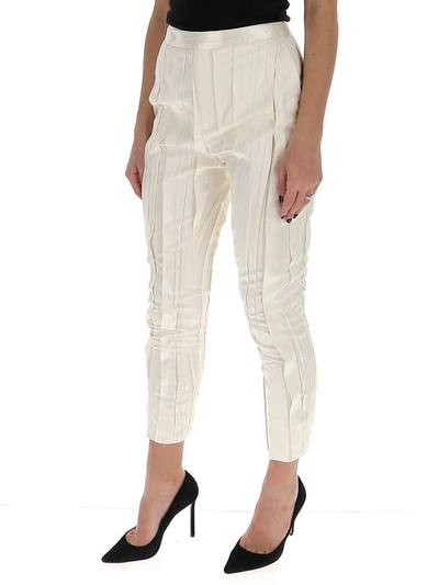 Shop Saint Laurent Pleated Slim In White