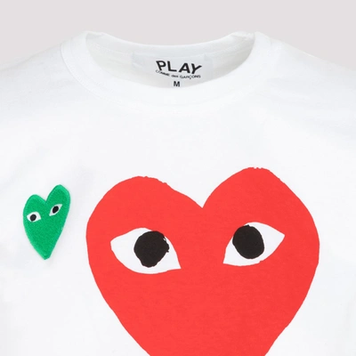 Shop Comme Des Garçons Play Graphic Print Long Sleeve T In White