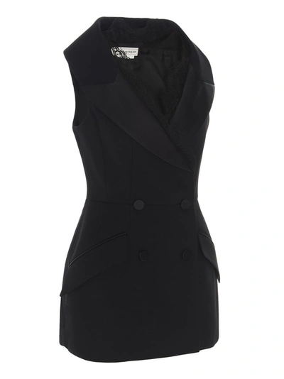 Shop Alexander Mcqueen Sleeveless Tuxedo Blazer In Black