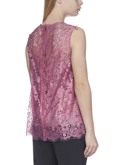 Shop Dolce & Gabbana Floral Lace Top In Pink