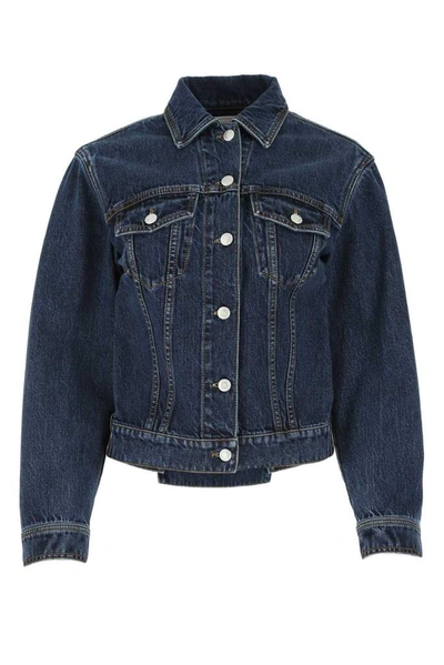 Shop Alexander Mcqueen Side Stripe Denim Jacket In Blue